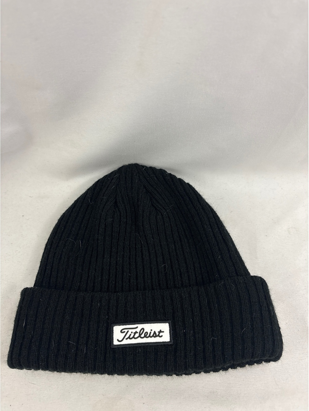 Titleist Black Knit Ribbed Beanie Hat
